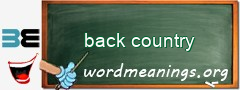 WordMeaning blackboard for back country